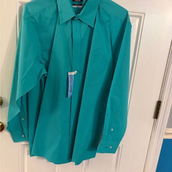Izod Teal All-Over Stretch Shirt - Picture 5 of 5